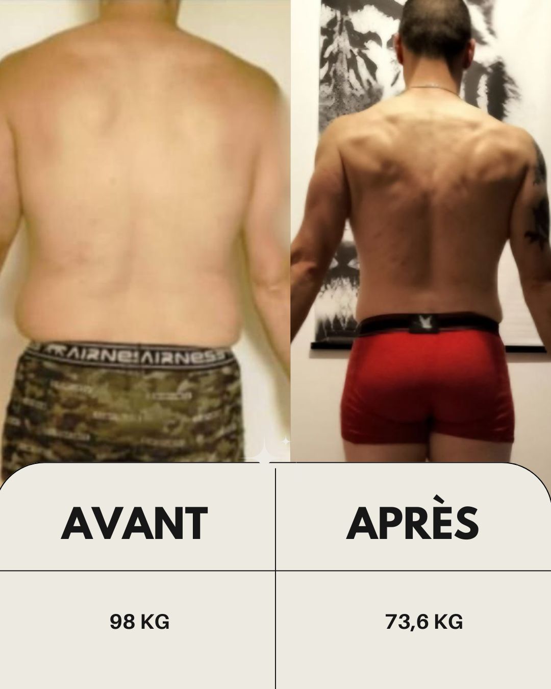 H. — 98 → 73,6 kg (dos)